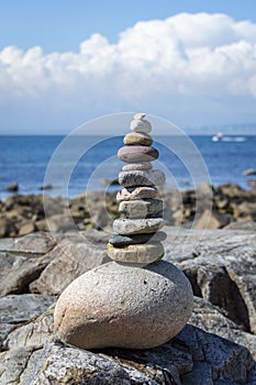 Stack of stones near the sea