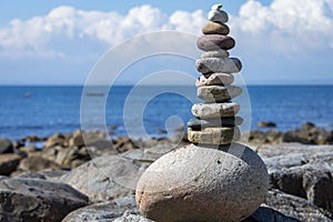 Stack of stones near the sea