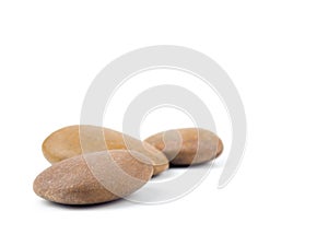 Stack of stones on white.