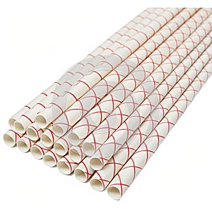 Stack of straws with a grid pattern
