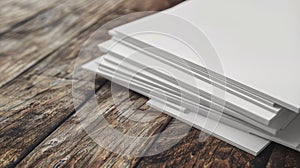 Stack of Sublimation Paper Sheets on Wooden Surface