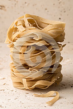 Stack of Tagliatelle Pasta