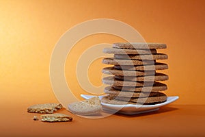 Stack of tasty chocolate cookies