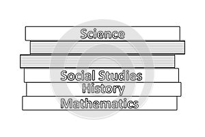 Stack of Textbooks Coloring Page for Back to School