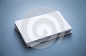 Stack of thick blank business cards