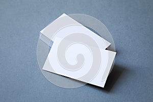 Stack of thick business cards top view