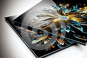 Stack of thick 6mm floral glass