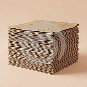 A stack of cardboard sheets on a beige background