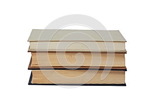 a stack of three books on a white background