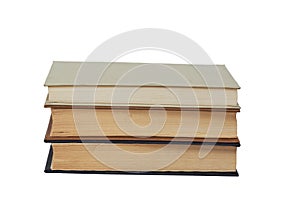 a stack of three books on a white background