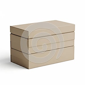 Stack of three brown cardboard boxes