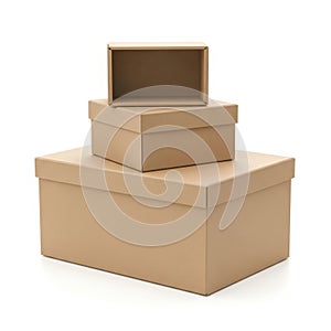 Stack of three cardboard boxes