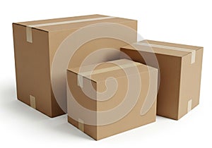 Stack of three cardboard boxes