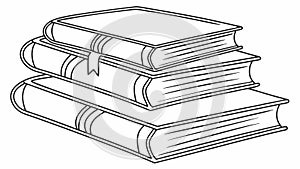 Stack of three classic books education literature study, vector design Generative AI