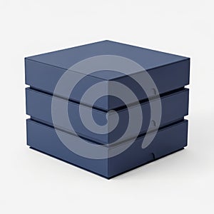 Stack of three dark blue cubes