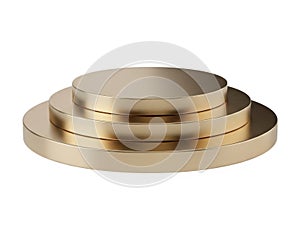 Stack of three golden circular objects