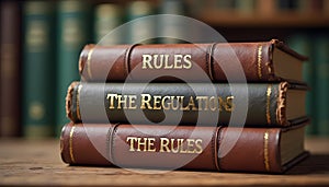 Stack of Law Books: Rules and Regulations