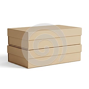 Stack of three simple brown cardboard boxes