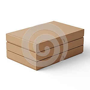 Stack of three simple brown cardboard boxes