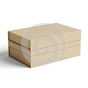 Stack of three simple brown cardboard boxes