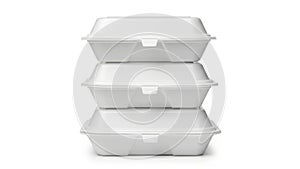 Stack of three styrofoam containers