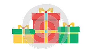 Stack of Three Vibrant Gift Boxes, vector design Generative AI