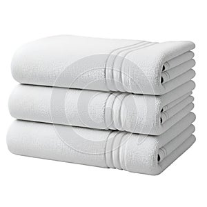 Stack of Three White Bath Towels
