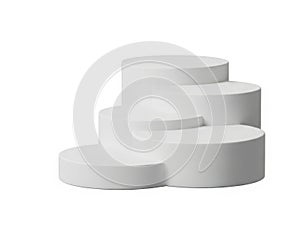 Stack of three white circular objects
