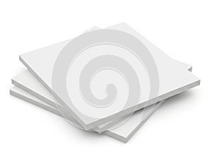Stack of three white pristine paper sheets
