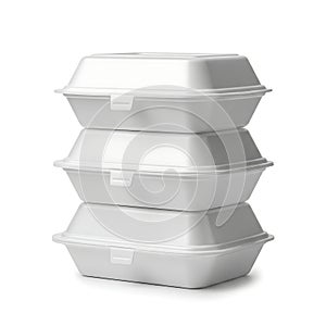 Stack of three white styrofoam containers
