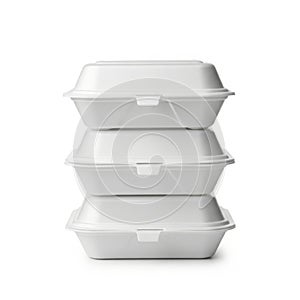 Stack of three white styrofoam containers