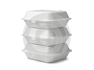 Stack of three white styrofoam containers