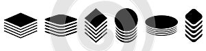 Stack, tier, layers tower icon, symbol. Multitier icon