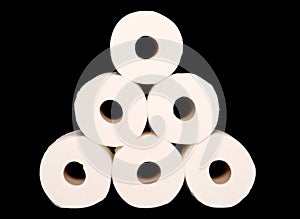 Stack of toilet paper rolls