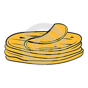 Stack of tortillas icon cartoon