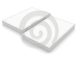 Stack of two blank white paper sheets
