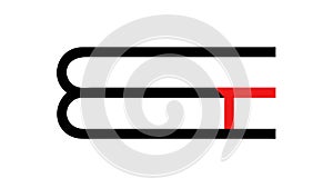 Stack of Two Books Outline Icon Vector, vector design Generative AI