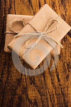 Stack of two holiday gifts