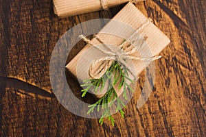 Stack of two holiday gifts