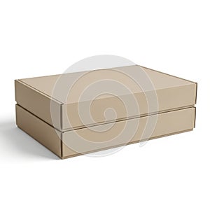 Stack of two simple brown cardboard boxes
