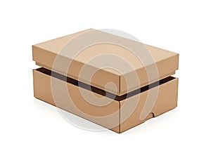 Stack of two simple brown cardboard boxes