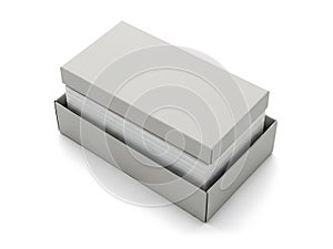 Stack of two simple gray cardboard boxes