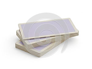 Stack of two tablets isolated on white background