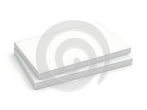 Stack of two white rectangular objects