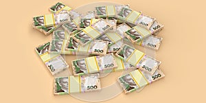 Stack of ukrainian money hryvnia grivna, hryvna with 500 banknotes