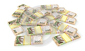 Stack of ukrainian money hryvnia grivna, hryvna with 500 banknotes