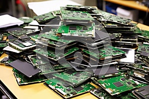 stack of unassembled digital clock displays