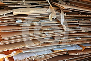 Stack of used cardboards