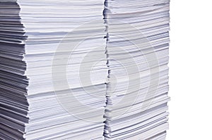 Stack of used paper for reuse