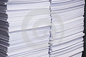 Stack of used paper for reuse